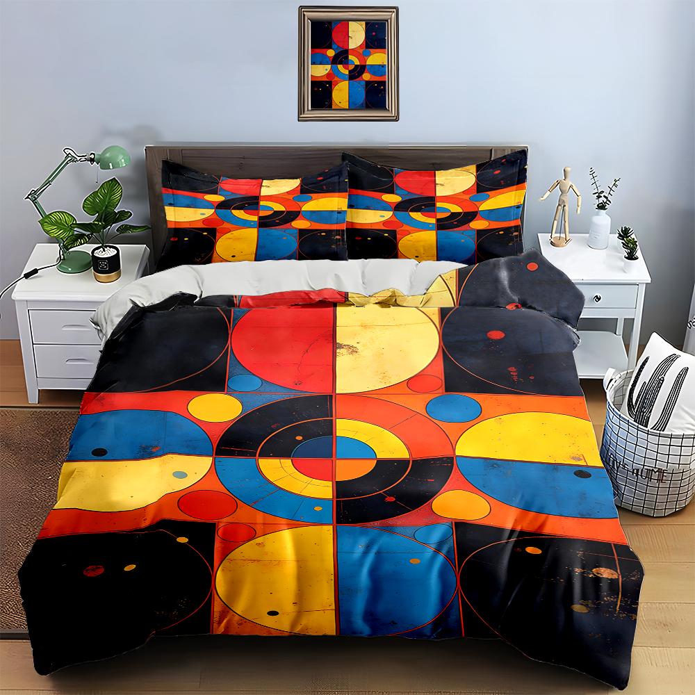 Abstract, geometric, colorful. Bedding Duvet cover sets Duvet covers Pillowcases gifts (1 * Duvet Cover 2 * Pillowcases, without duvet insert)