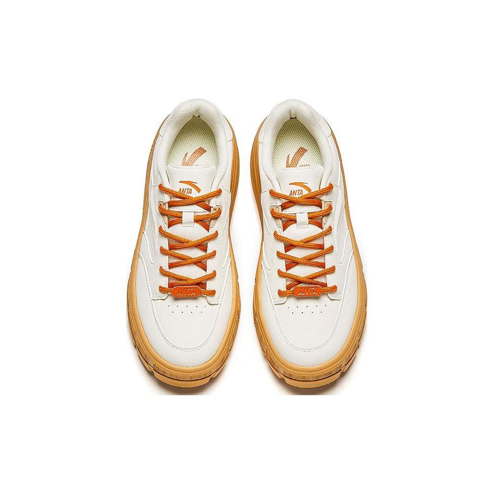 Anta Универсальные модные легкие удобные нескользящие износостойкие теплые низкие повседневные туфли женские кроссовки белые коричневые 122418086-4