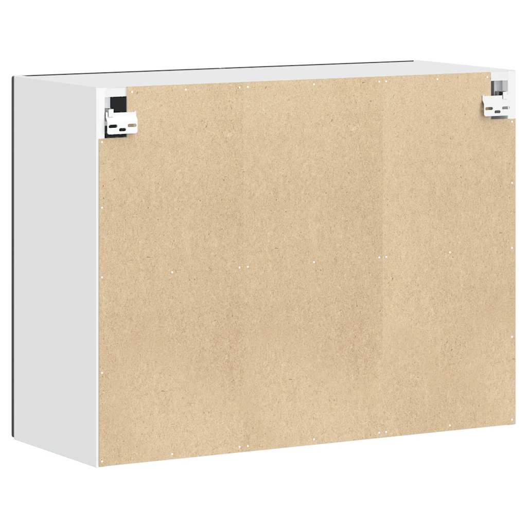 Kitchen Wall Mounted Cabinet Porto Black Wood Based Panel