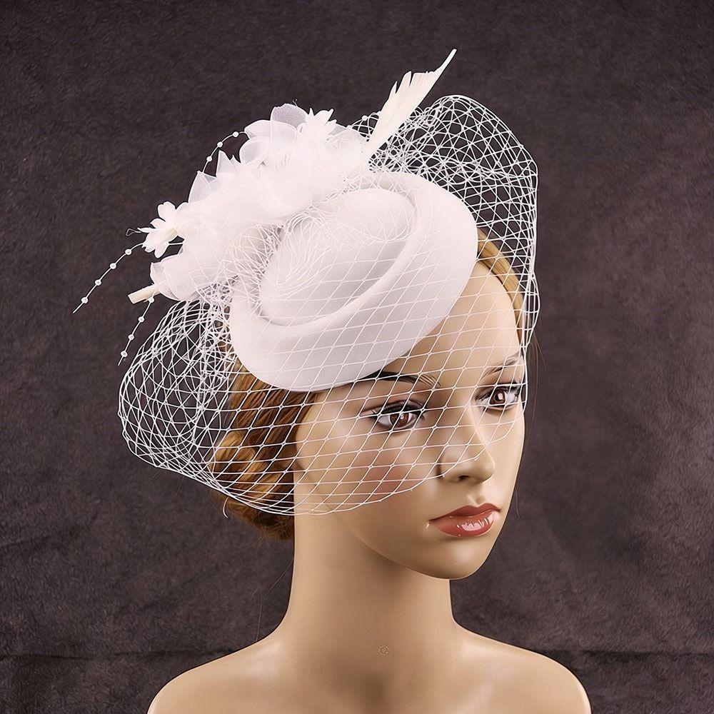 Veil Vintage Hat Headband Flower Fascinator New Fascinator Caps  1950s