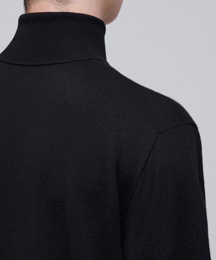 MUSINSA STANDARD Merino Wool Blend High Gauge Turtleneck Knit [Black]