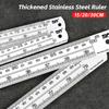 6/8/12inch Dual-Read Ruler Dual-Scale Heavy-Duty Precision Professional Drafting Steel Ruler Office Stationery