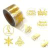500Pcs Christmas Stickers Labels Roll,Round Christmas Tags Gold Foil Merry Christmas Envelope Stickers for Seals Cards Presents Xmas Party Decoration