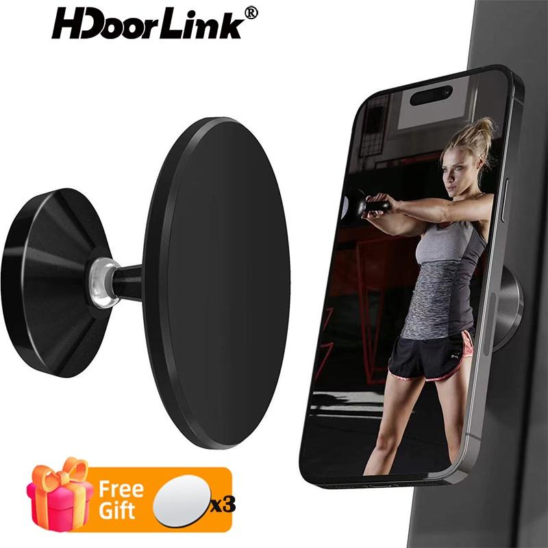 HdoorLink Двусторонний магнитный держатель для телефона для iPhone 15, 14, 13, Samsung Xiaomi, двойной магнитный держатель для телефона, подставка для тренажерного зала, вращение на 720°, крепление для телефона