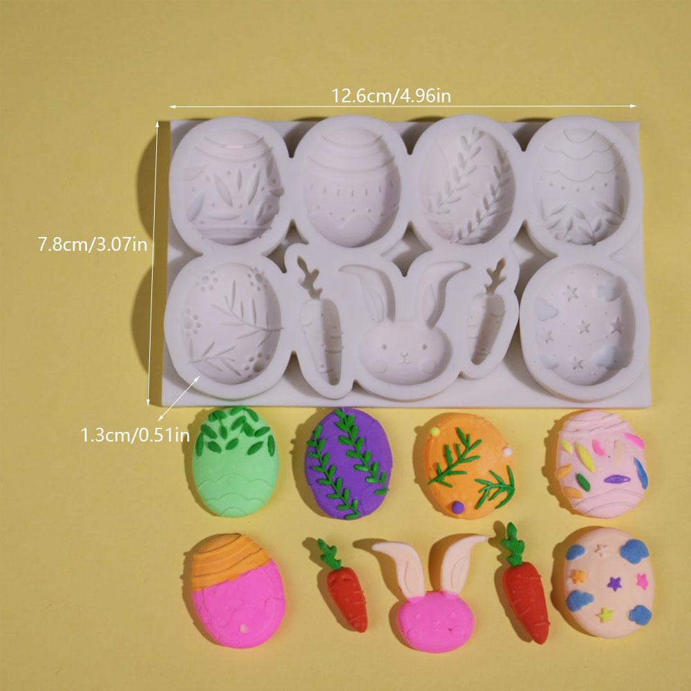 3D Яйцо Кролик Силиконовая Форма Для Свечи Мультяшная Форма Для Мыла Сделай Сам Инструмент Из Смолы Глины Рельеф Растение Морковь Форма Искусство Домашний Декор Пасхальные Подарки