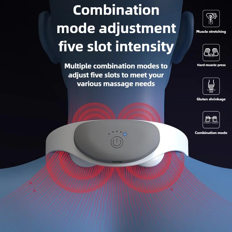 Multi Functional Intelligent Cervical Spine Massager for Home Hot Compress Care, Low-frequency Pulse Neck Hanging Massager