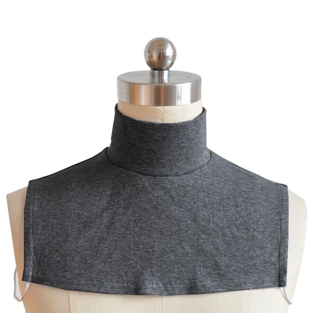 Однотонный хлопковый полутоп с манишкой, съемный утеплитель для шеи, водолазка, ложный пуловер, ложный воротник