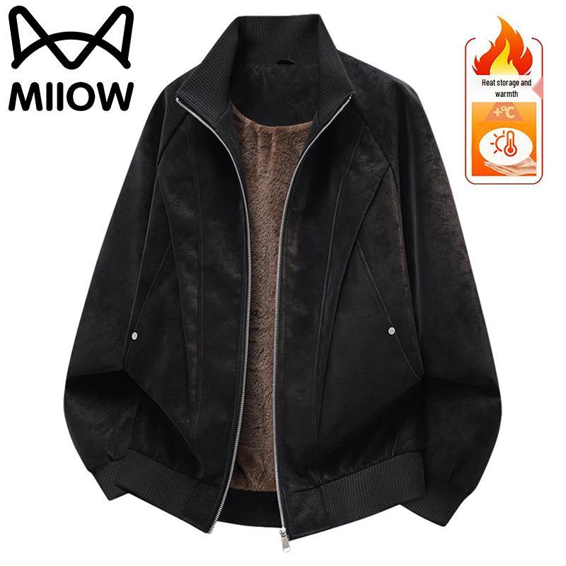 MiiOW Men's American Style Fleece-Lined Windproof Casual Jacket