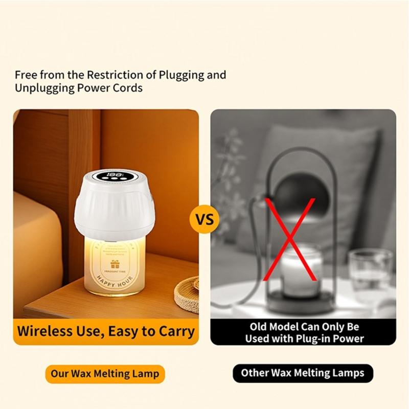 Plastic Flameless Fragrances Diffuser Light Wax Warmer Light for Mood Setting and Relaxation with 10 Hour Runtimes