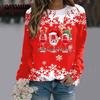 Autumn Women's Blouse Round Neck Square Shoulder Knit Christmas Wine Glass Print Long Sleeve Tops