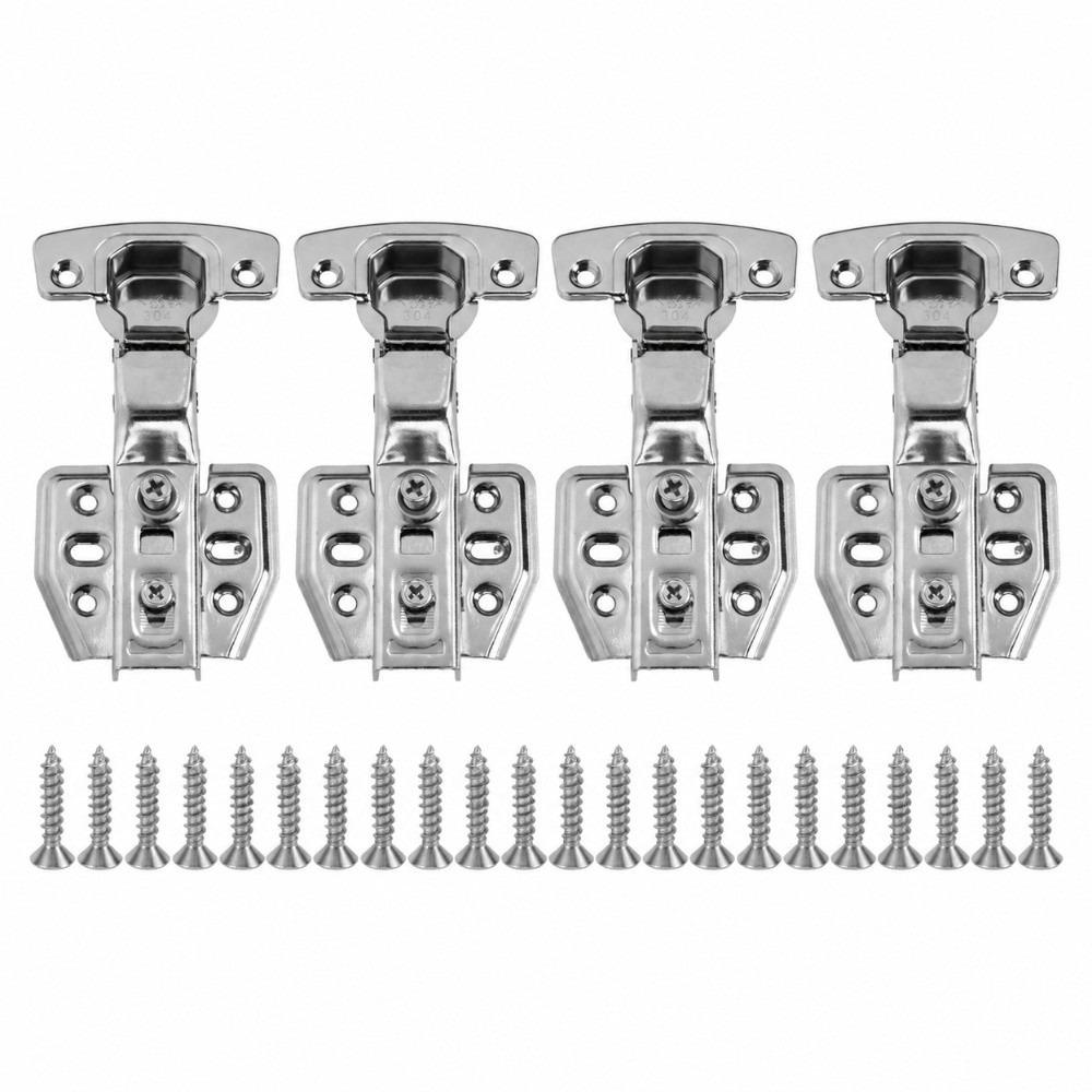 4Pcs 2.0mm Thickness Door Hinge Buffering Damping Soft Close Hinge Hydraulic Hinge Storage Cabinet