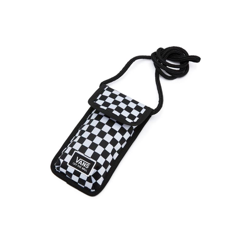 Vans Polyester Cell Phone Pouch Shoulder Bag Crossbody Bag Unisex Black White Checkerboard Vans VN0A4S71705