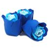 4x Soap Roses Heart Box Blue Set of 3