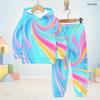Kids Boys Girls Hooded Long Sleeve Colorful Printed Sweatshirt And Cuffed Pants Two Piece Set