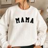 Mama Sweatshirt Mom Hoodie Mama Long Sleeve Pullovers Mom Birthday Gift Pregnancy Announcement Sweatshirts Casual Tops Hoodies
