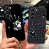 For Infinix Hot 50 4G Phone Case Hot 50 Pro+ 4G Hot50 Pro Elegant Floral Cat Pattern Black Silicone Soft TPU Cases
