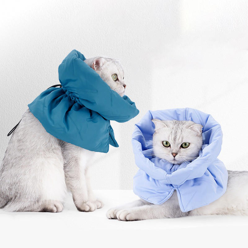 Solid Color Cat Scarf Anti-Licking Elizabeth Circle Pet Warm Headband Sterilized All Season Use for Cats