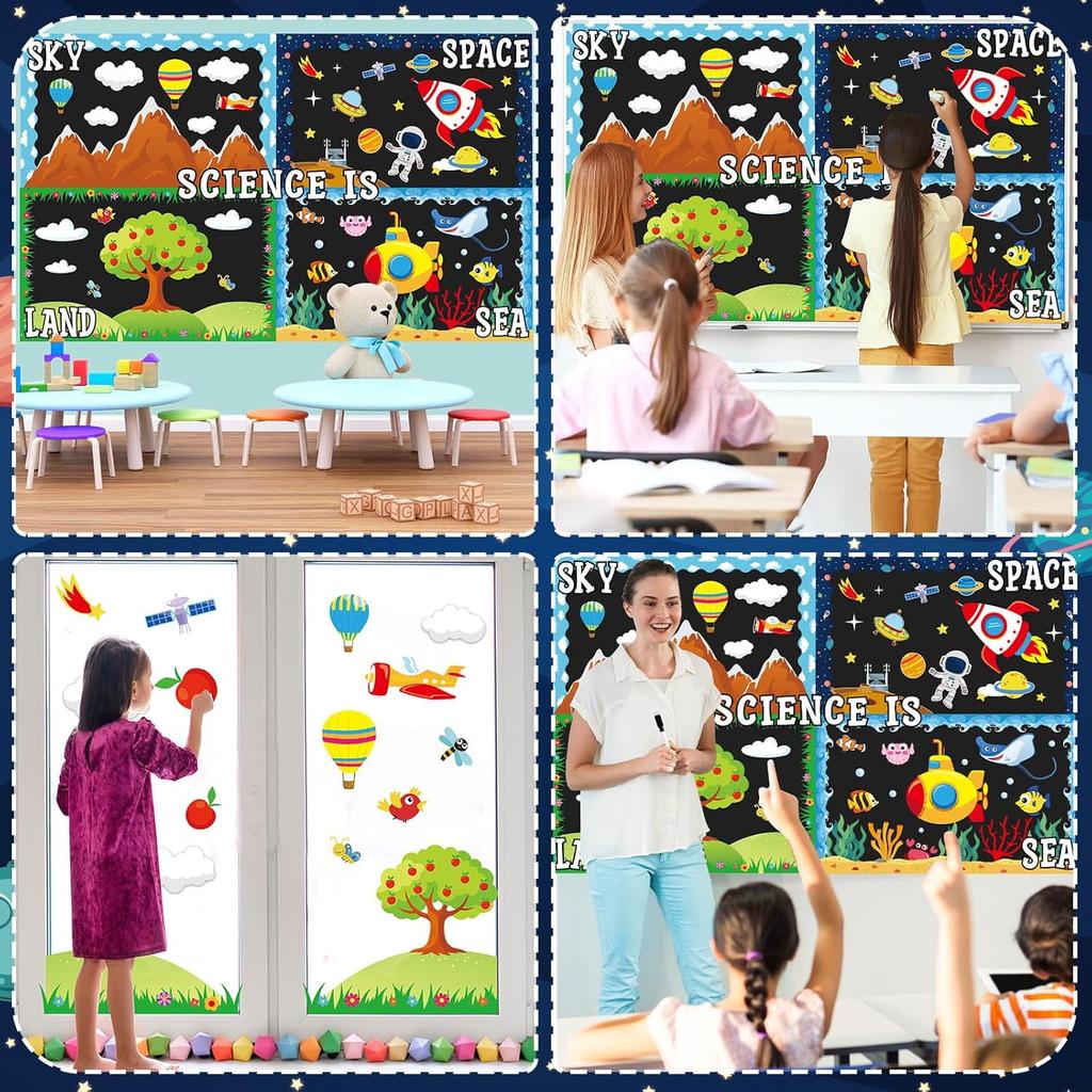 Science Bulletin Board Decorations Science is Everywhere Classroom Bulletin Board Set Sky Space Land Sea Theme Paper Cut Outs for Back to School
