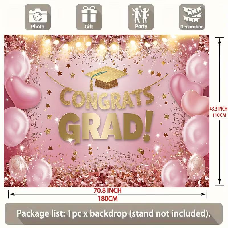 2D Sweet Pink Gold Graduation Bedroom Tapestry