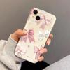 Прозрачный силиконовый чехол для iPhone 17 Air 16 16e 15plus 14 13 12 11 Pro Max с дизайном в виде розового банта, противоударный защитный чехол