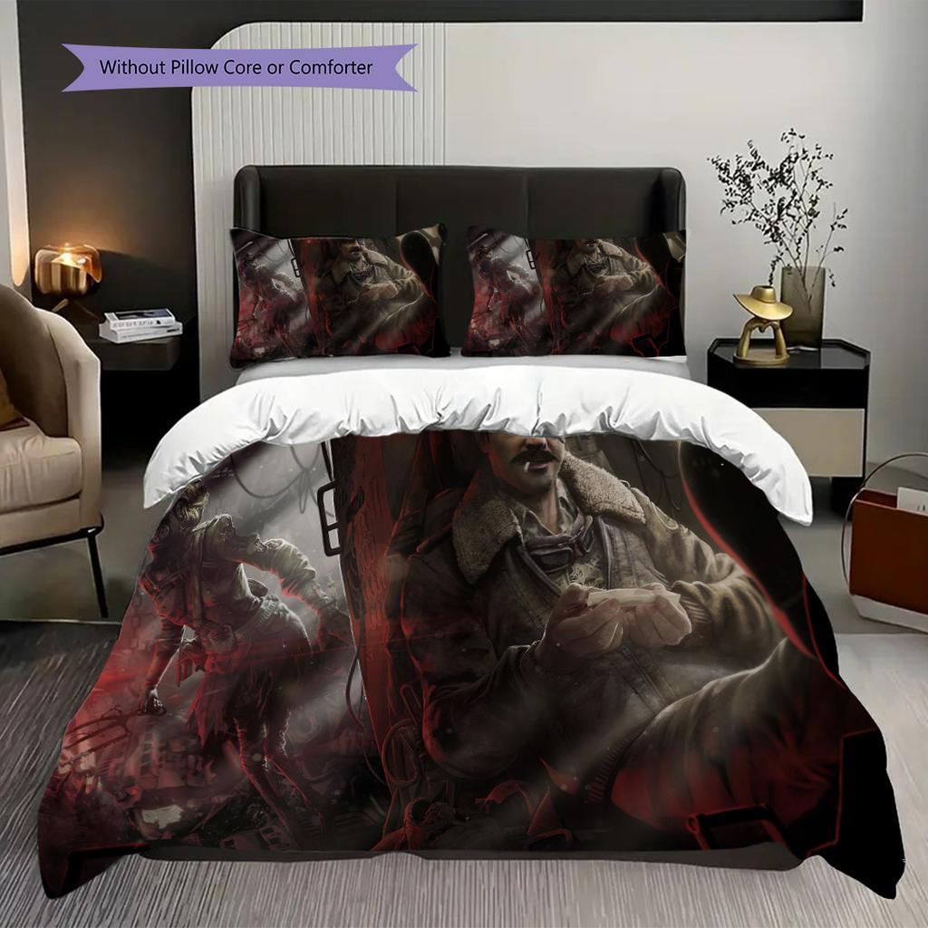 Dead Dawn Shadows Rise Bedding (1 * duvet cover + 2 * pillowcase, without core) 2D Flat Soft and comfortable Duvet cover and pillowcase