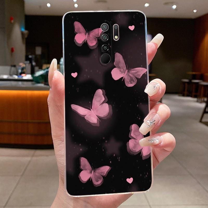 For Xiaomi Redmi 9 Prime Case Redmi 8 Shells Butterfly Protective Thin Cases For Redmi 8A Capa Bag Soft Silicone TPU Phone Cover