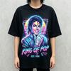 2026 Фильм Майкл Джексон MJ Король Поп-музыки Унисекс Футболка Унисекс Хлопок Короткий рукав Винтажная Свободная Футболка Y2k Топы Неоновый Vaporwave