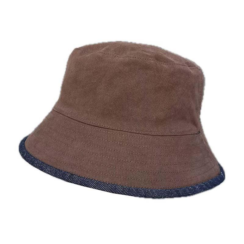 Korean new light board double-sided denim retro bucket hat big head circumference show washbasin hat