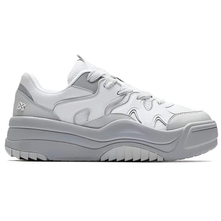 Anta Волна Модный Тренд Нескользящие Амортизирующие Износостойкие Низкие Кеды для Скейтборда Женские кроссовки Чисто-Белый Известняк 922538003-2