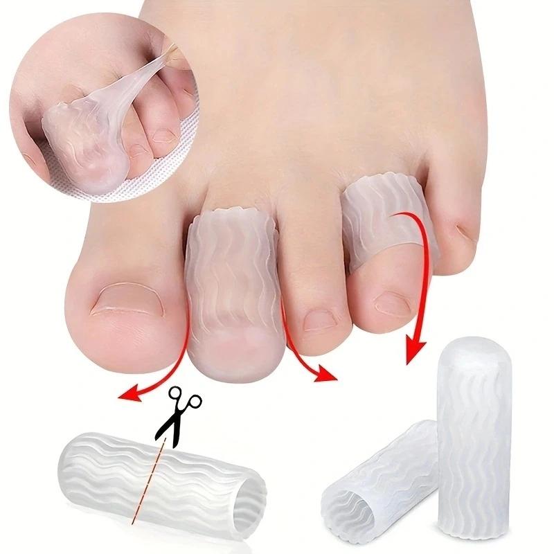 1Pair Gel Toe Guards Cap Protector Toe Finger Caps Covers Sleeves Protects Corn Callus Blister