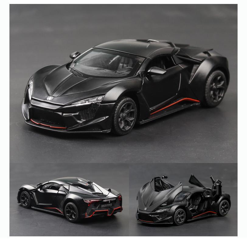 1:32 масштаба Lykan Hypersport, сплав, откидная модель автомобиля, литая под давлением модель, декоративные, мини-транспортные средства, игрушки для детей, парней и молодых людей, подарок