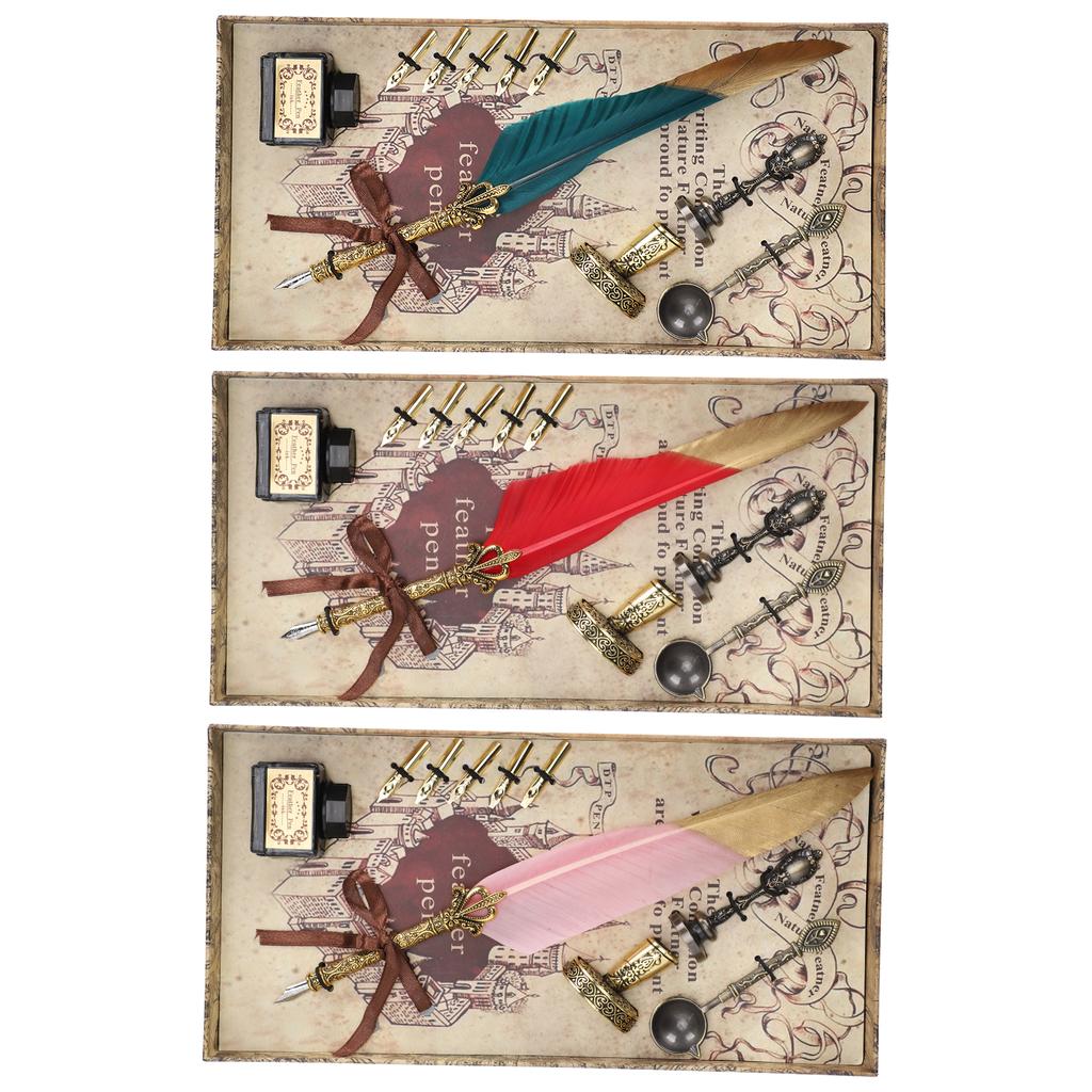  Набор ручек с золотым покрытием, винтажный инструмент для письма, ретро-каллиграфия, подарок