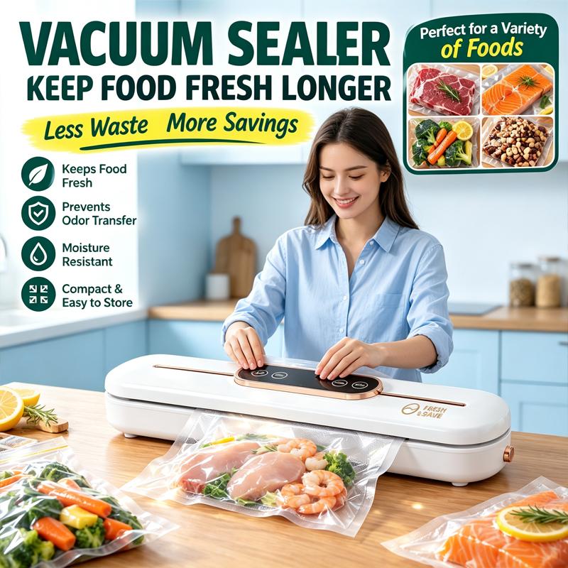 Mini Vacuum Sealer – Food Saver for Kitchen, Camping & Travel