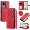 Leather Case for vivo T3 Ultra 5G/V40 Pro 5G/V40 5G/S19 Pro 5G Wallet Rhombus Grid Phone Cover