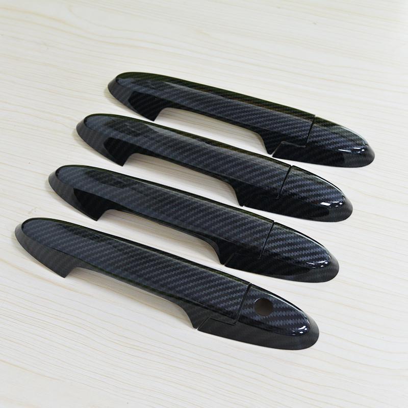 For Honda CITY 2015- Honda Ballade Grace Black Carbon Fiber pattern Door Handle Cover Bezel Trim  2016 2017 2018