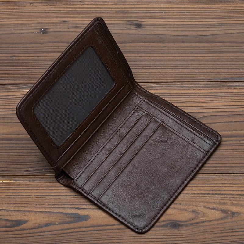 Men's Wallet Crazy Horse Leather Short Money Clip Layer Cowhide All-match Small Wallet