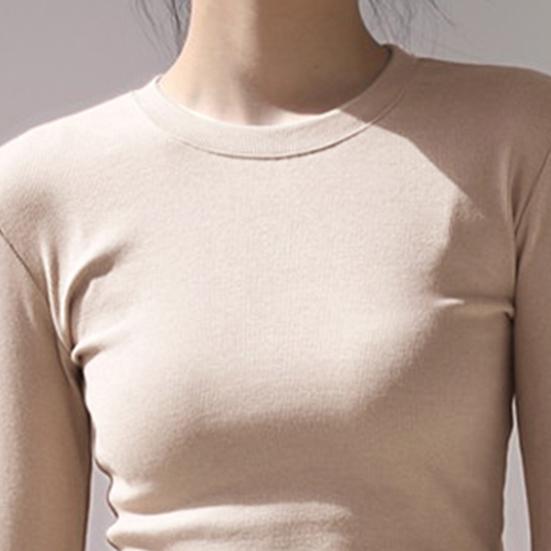 Женская футболка с круглым вырезом и длинным рукавом, облегающая футболка, однотонная, легкая, универсальная, топы, одежда для отдыха