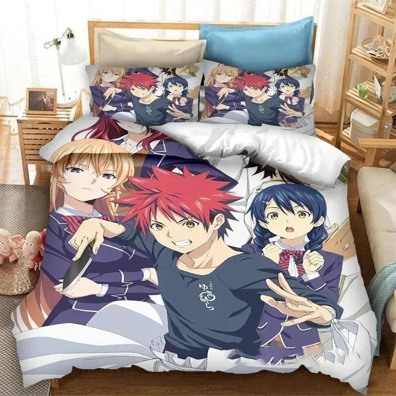 Топ 3D Аниме Food Wars Shokugeki no Soma Печатный Комплект Постельного Белья Пододеяльник Мягкий и Удобный Идеальное Украшение для Детской Комнаты
