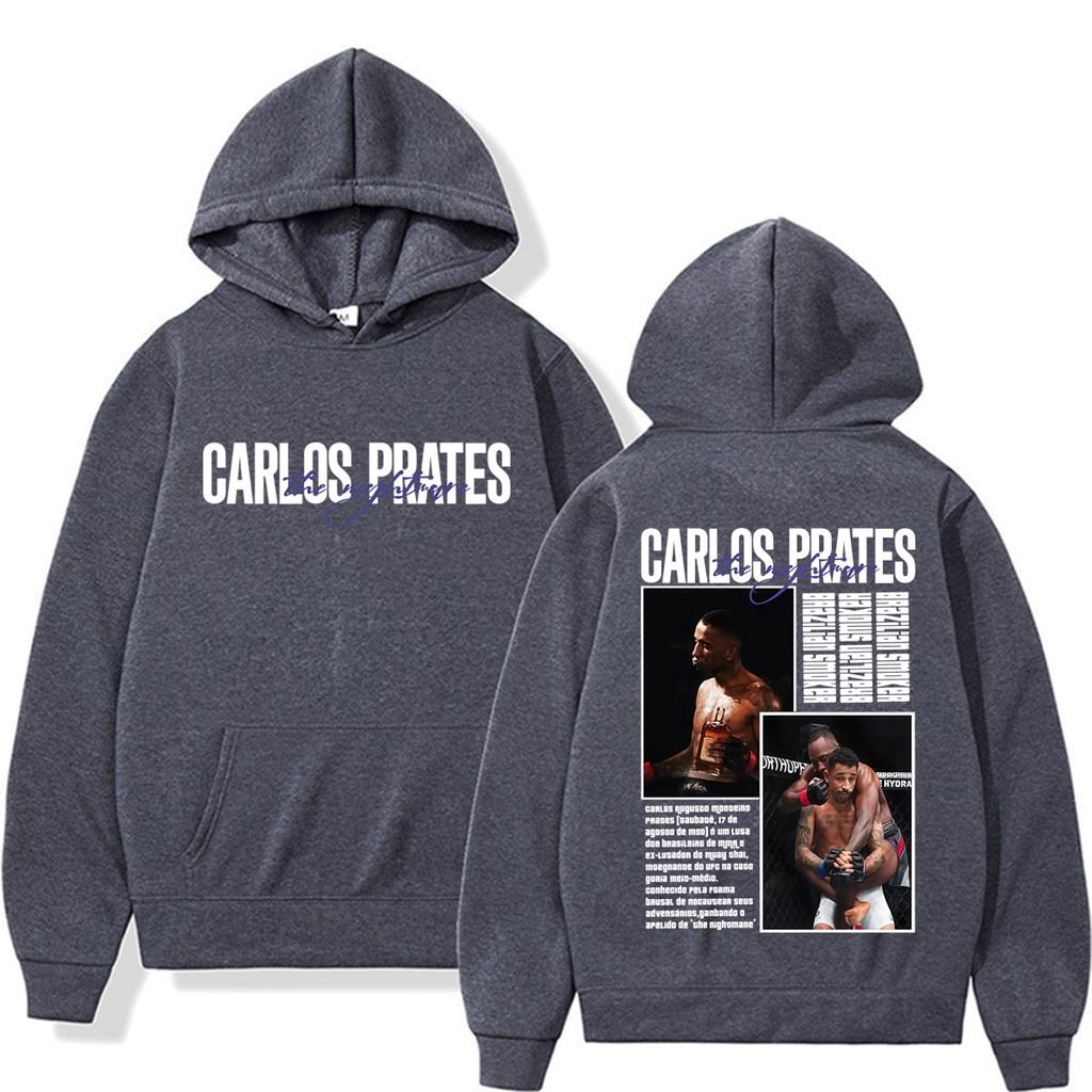 Funny Carlos Prates Brazilian Smoker Graphic Hoodies Men Women Fashion Gothic Classic Sweatshirts Casual Fleece Oversized Hoodie