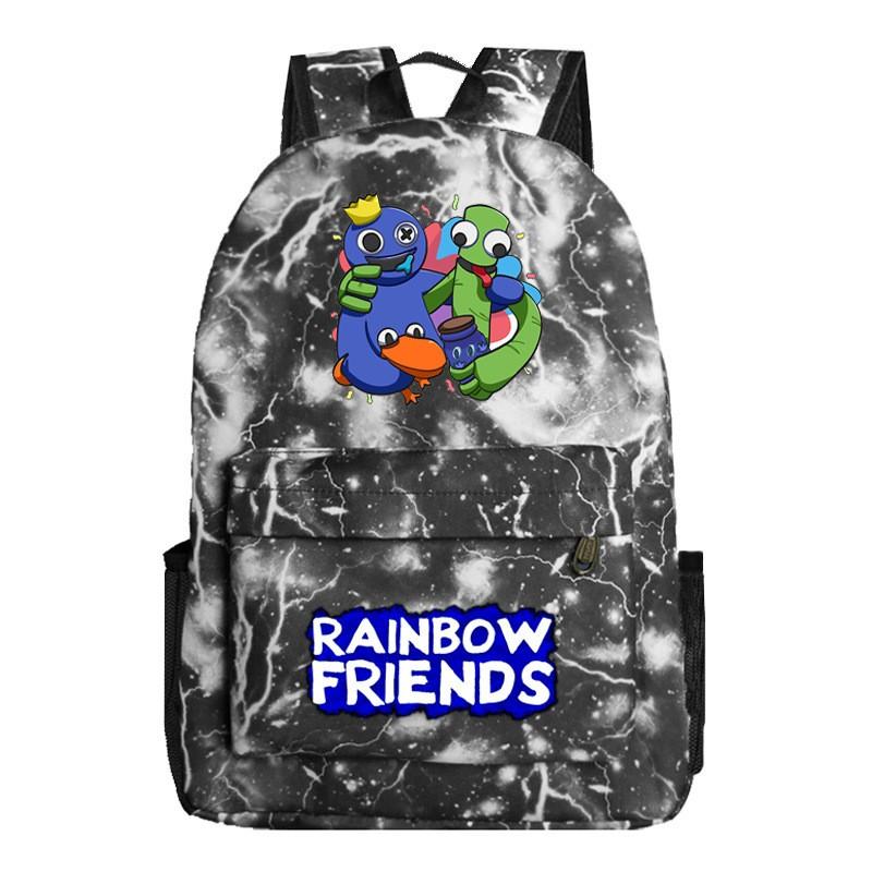 Мультяшный школьный рюкзак Rainbow Friends для детей, мальчиков и девочек, легкий, из ткани Оксфорд, для книг, с эргономичными лямками