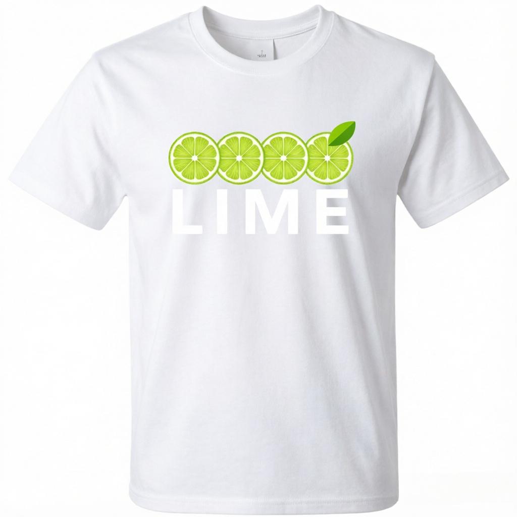 Lime Fresh Lime Slices Print TShirt Unisex Unisex Casual Cotton Tee Short Sleeve Citrus Fruit Graphic Unisex Tops