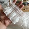 Винтажное Белое Черное Кружево с Вышивкой Эластичная Отделка с Воланами Кружевное Полотно DIY Эластичное Кружево для Шитья Одежды