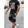 Персонализированный американский спортивный комплект из двух предметов: футболка с коротким рукавом с принтом «Калифорния 1987» + повседневные шорты, мужской модный костюм