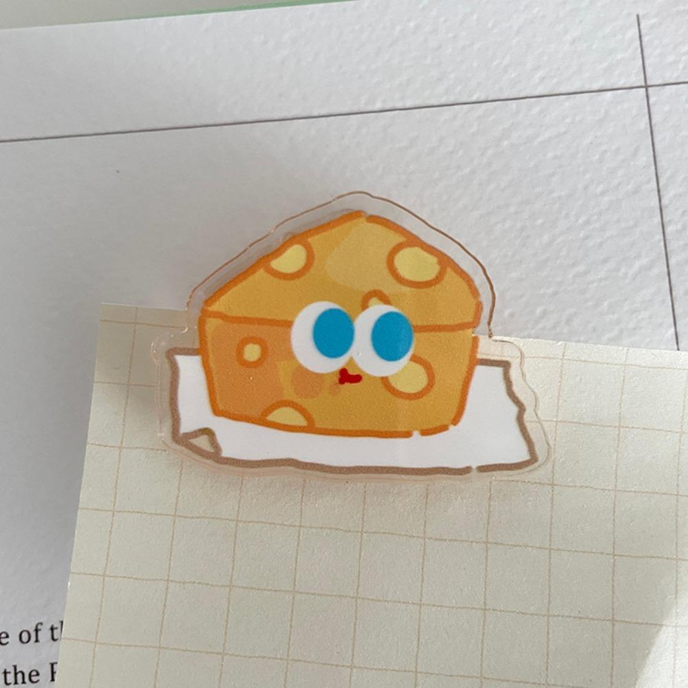 Paperclip Cute PP Clip Bread Acrylic Paper Clip School Stationery Cartoon Memo Clip Photo Clamp