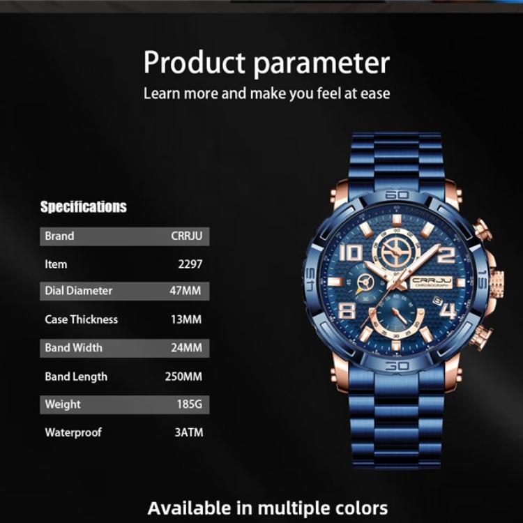 CRRJU-2297 Мужские часы Повседневные деловые модные индивидуальные часы Мужские часы Студенческие часы Простой календарь
