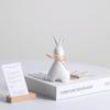Micro Landscape Ceramic Rabbit Book Stand Display Handicraft Cartoon Rabbit Figurine Funny Creative Bunny Statue New Year