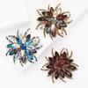 Винтажный сплав горный хрусталь брошь цветок темперамент простое женское платье кардиган грудь ювелирные изделия булавка