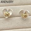 Heart Splicing Color Pendant Earrings for Women Girls Ins Korean Delicate Fashion Jewelry Gifts Wholesale Party