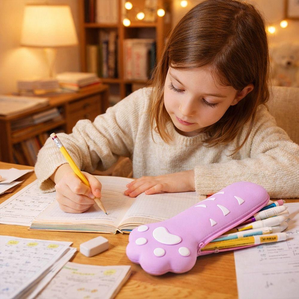 Simulated Fruit Pencil Case Silicone Stationery Pouch Portable Pen Bag  School Office