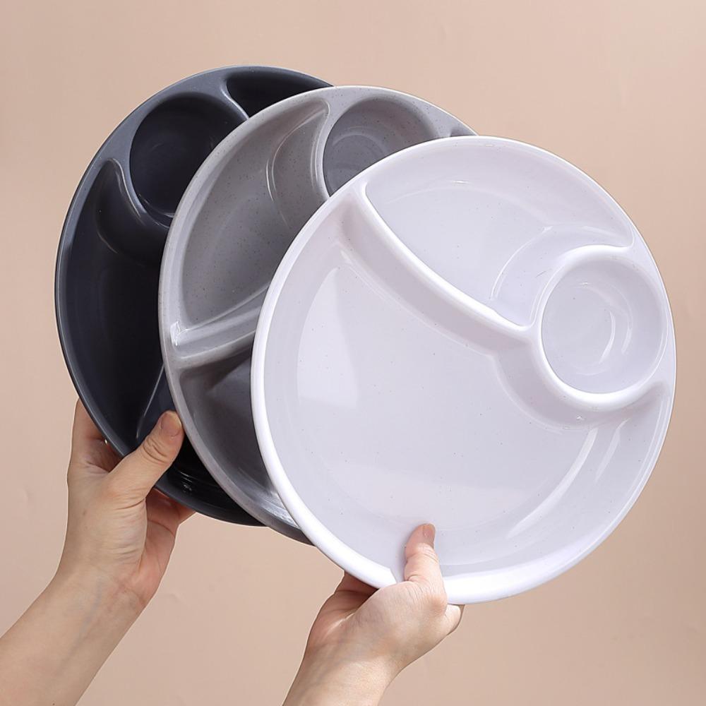 2 шт. Пластиковая тарелка для еды, пригодная для микроволновой печи, мерная тарелка для порций, портативная разделенная обеденная тарелка, контроль диеты